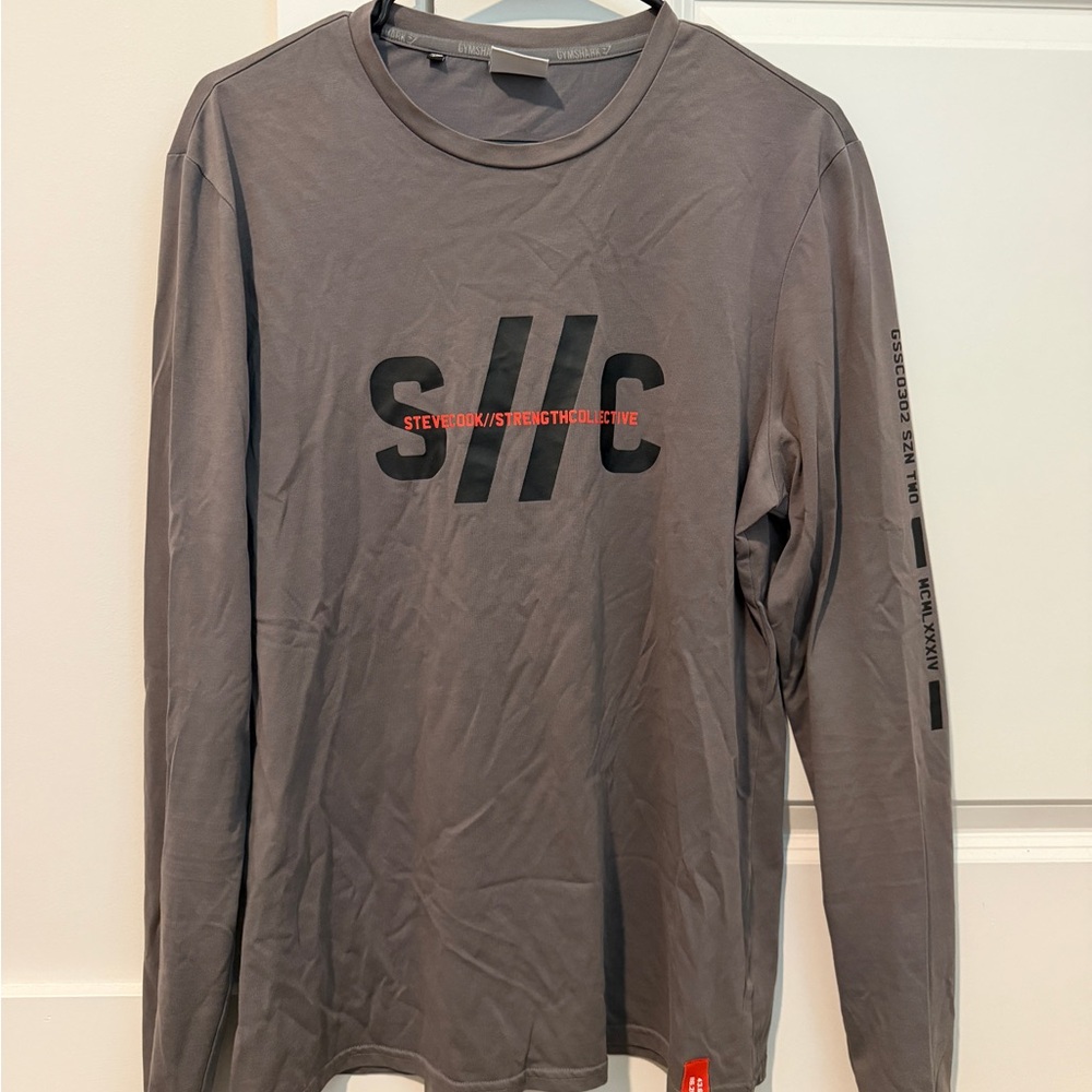 Gymshark x Steve Cook Collab Men's Long Sleeve Logo Shirt - Gray